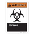 Signmission ANSI Warning, 3.5" Height, 5" Width, Decal, 3.5" H, 5" W, Landscape, Biohazard OS-WS-D-35-L-19944